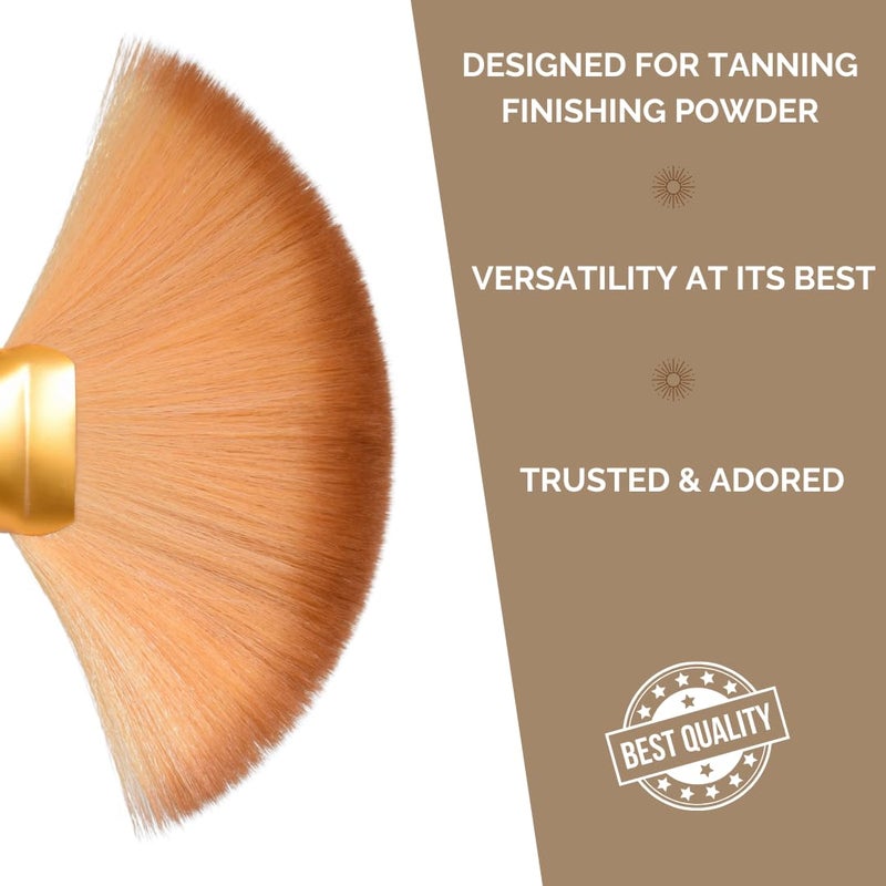 sunfx Finishing Powder Brush | Large Professional Fan Brush for Salon Use | Perfect For Spray Tan Powder - Image 3